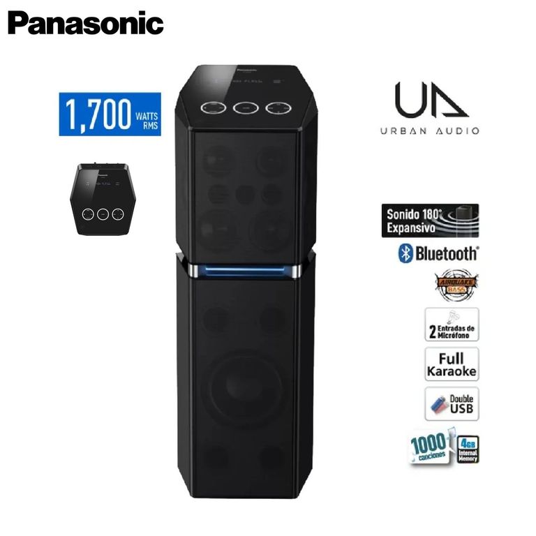 Equipo de Sonido SC-UA70PU-K ONE BOX 1700 Watts RMS Negro