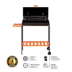 MR GRILL - Parrilla Cilíndrica con Tapa Grande Deluxe