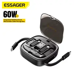 ESSAGER - Cable datos multi puertos Tipo C carga rapida retractil
