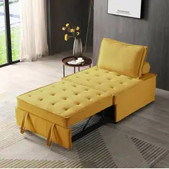 GENERICO - Sofá Cama Lineal Jeremías 1 Plz - Amarillo Oro