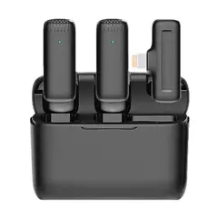 OEM - Micrófono Solapero Inalámbrico Doble Lightning J13-IP Estuche de Carga