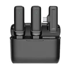 OEM - Micrófono Solapero Inalámbrico Doble Tipo C J13-TC Estuche de Carga