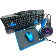 TEROS - Combo Gamer Teclado Mouse Headset y Mouse Pad - TE-4050B