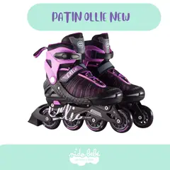 OLLIE - Patines para niña modelo lineal negro con talla 38 -41