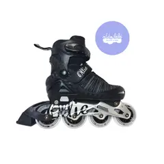 GENERICO - Patines para niña modelo lineal negro talla 34-37