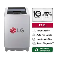 LG - Lavadora 13 Kg WT13DPBK Carga Superior Gris
