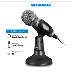 MICRONICS - Microfono Alambrico Pedestal ERUDITO MIC P801 CABLE 1 8M