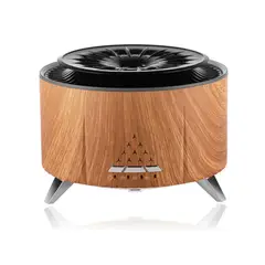 NEO DIGITAL - Humidificador Aromaterapia volcán 3D V28 LED efecto fuego 15cm Madera