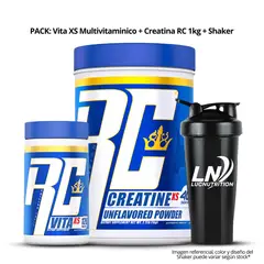 RONNIE COLEMAN - Creatina 1 KG - Monohidratada + Vita XS Multivitaminico - 120 tabletas + Shaker