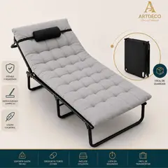GENERICO - Cama Portátil Plegable 4 Niveles Ajustables y colchón