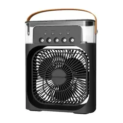 GENERICO - Ventilador Recargable 3 en 1 con Enfriador Humificador Negro
