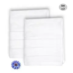 MAGE DISTRIBUTION - Set de 2 toallas Spa de Mano 650gr. de 47cm x 70cm Blanco