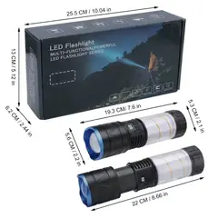 BESTON - Linterna potente Tactica recargable 1000 Lm zoom camping 2 en 1 18w