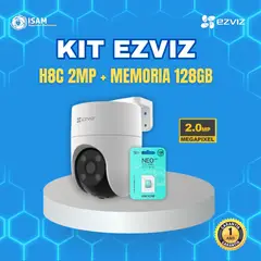 EZVIZ - Cámara Seguridad Wifi H8C 1080P 360° + Micro SD 128GB