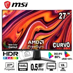 MSI - Monitor 27CQ6F 27 Curvo QHD 180Hz 05ms FreeSync HDR