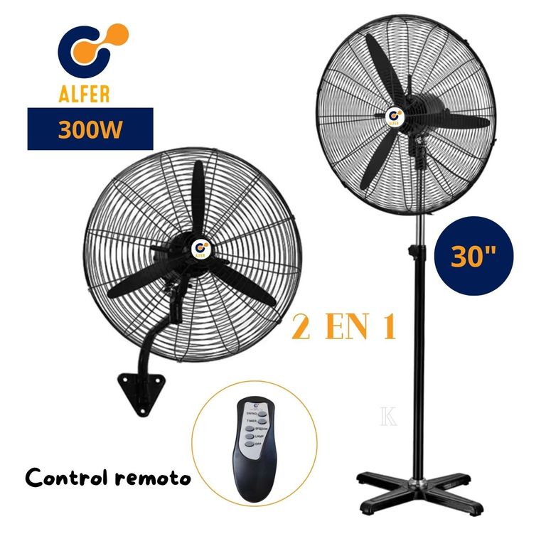 Ventilador Industrial 30" Pulgadas 2 en 1 de 300W con Control Remoto