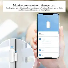 GENERICO - Sensor Puerta Ventana WiFi Alarma Detector Seguridad Hogar Cerrado APP Genieka