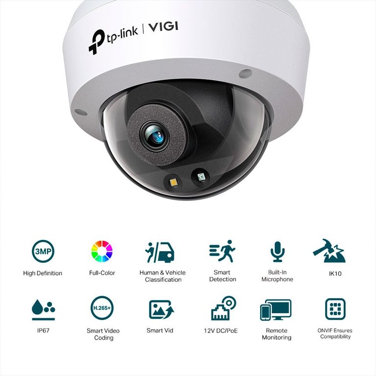 TP-LINK VIGI C230 Camara de Seguridad IP Domo 3MP 2K