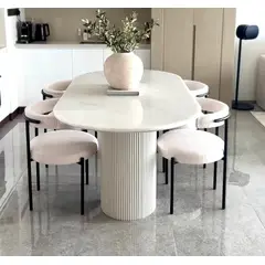 STIL NOVO - JUEGO DE COMEDOR 6 SILLAS ADAM BEIGE CLARO