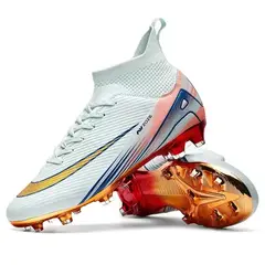 DANWEILE - Zapatillas entrenamiento clavos largos suela chapada oro CR7