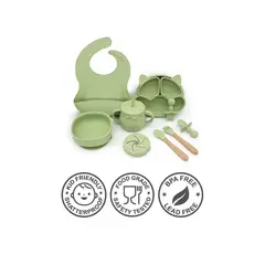GENERICO - SET DE VAJILLA PARA BEBE COLOR VERDE