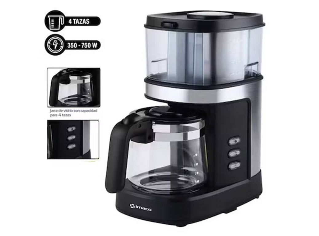 CAFETERA CON MOLEDOR DE CAFÉ ICMG4070 EXPRESSO 750W