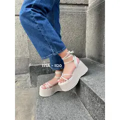 GENERICO - SANDALIAS PLATAFORMA IBIZA PARA MUJER EN COLOR HUESO