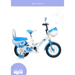 BABY - Bicicleta infaltil aro 12 para niña celeste chenk