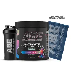 APPLIED NUTRITION - ABE Ultimate 30 Servicios - Candy Ice Blast + Toalla Azul ABE + Shaker Negro ABE