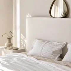 VENTITAS HOME - Cabecera 1 ½ Plaza de Cuero Eleonor Color Blanco