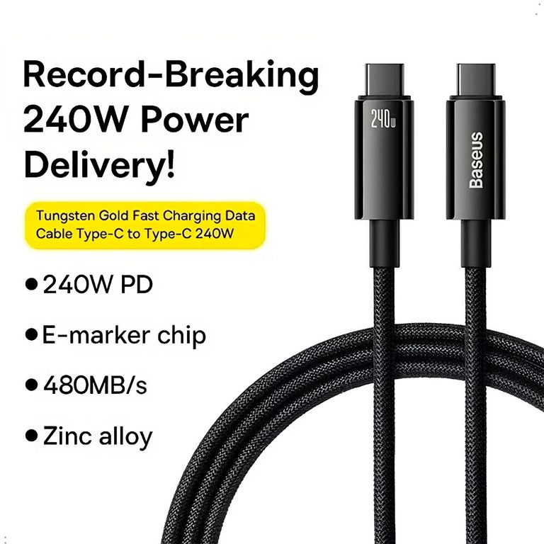 Cable Carga Rapida Tipo C - Tipo C 240w 3m