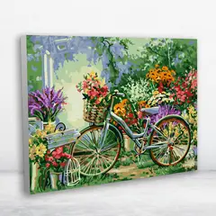 MAKA - PAINT BY NUMBERS FLOWER BIKE 40x50 CM