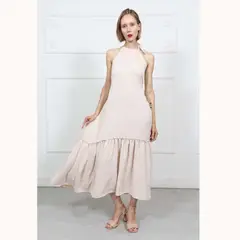 URPI DREAMS - Maxivestido beige vestido largo