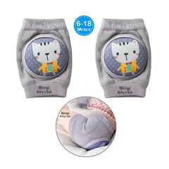 BABY - Rodilleras Acolchonadas AntiGolpes para Bebés -Gatito Gris