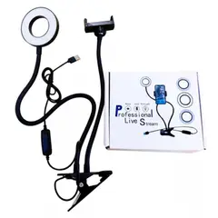 GENERICO - Aro de Luz LED para Mesa con Soporte para Celular