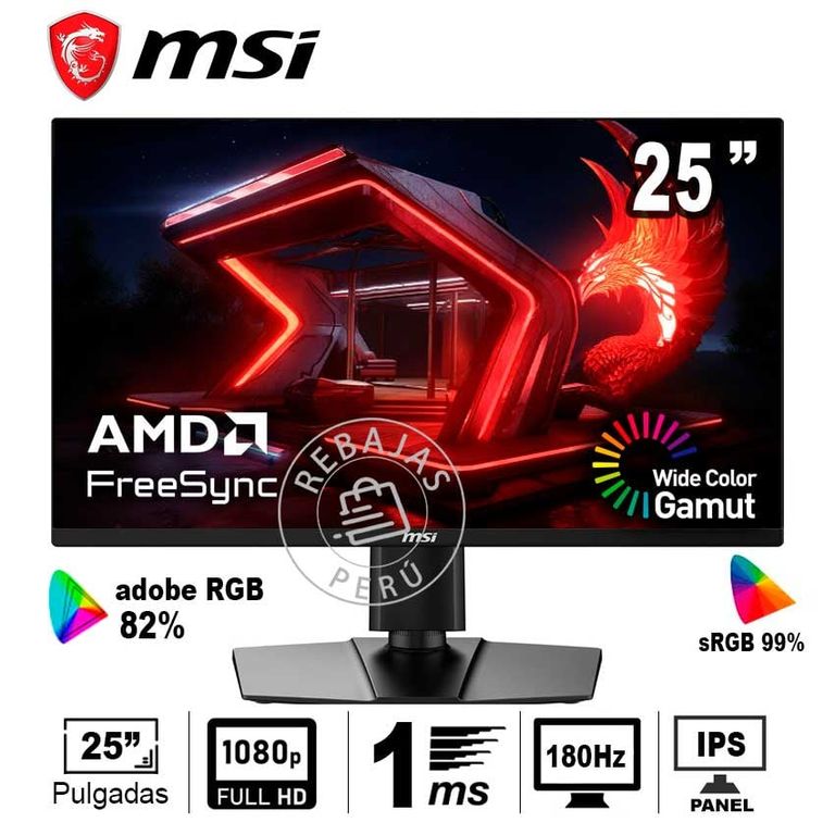 Monitor G255PF E2 25 FHD IPS 180Hz FreeSync HDMI DisplayPort