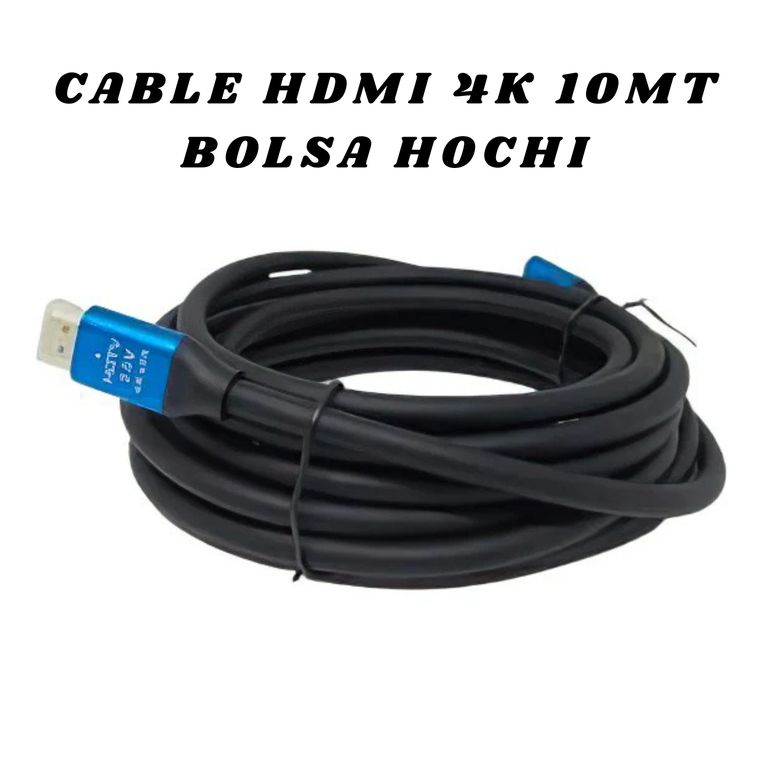 CABLE HDMI 4K 10MT NEGRO EN BOLSA