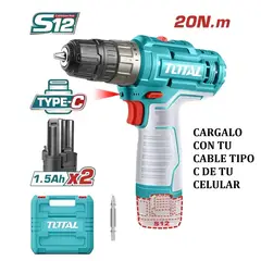 TOTAL TOOLS - Taladro 20nm 12v 0.8-10mm - TDLI12202