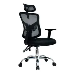 OFIDEAS - Silla De Oficina Ergonómica Fone Ultra Cromado Presidente Reclinable Negro