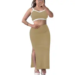 GENERICO - Conjunto Mujer En Hilo Top 359G-34 Color Beige