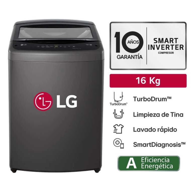 Lavadora 16Kg Carga Superior Smart Inverter - WT16BVTB Gris Oscuro