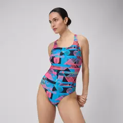 SPEEDO - Traje Baño Natación Mujer Digital Poweback Celeste