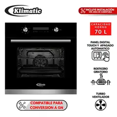 KLIMATIC - Horno Empotrable a Gas 70 Lt Bonn Negro