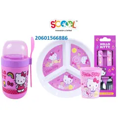 SCOOL - SET MELAMINE CDIVISION Y YOGURERA HELLO KITTY