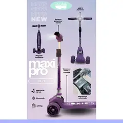 GENERICO - Scooter para niña maxi con bluetooth morado