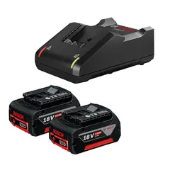 BOSCH - Kit 2 Baterías Ion de Litio 18V 4.0 Ah + Cargador 1600.A02.RM8-000