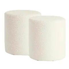 GENERICO - JUEGO DE PUFF TOM BEIGE OVEJERO REDONDO