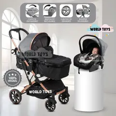 BABY - Coche Moisés Travel System «CLINT PRIME» con Porta Bebé Gray