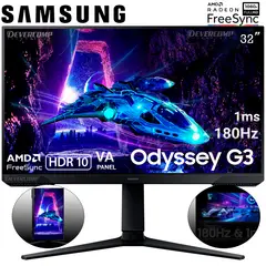 SAMSUNG - Monitor Odyssey G3 32′ LS32DG300ELXPE VA Full HD 180Hz