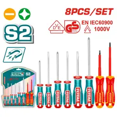 TOTAL TOOLS - Desarmador Dieléctrico Jgo X8pcs - TKSDS0836